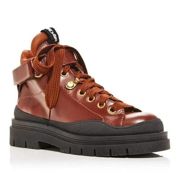 See by Chloe Women's CA/LA Jolya Lace Up Hiker Boots Size 38 EU (MSRP $595) - Picture 1 of 12